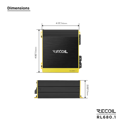 Recoil RL680.1 680 Watts Class-D Mono Amplifier