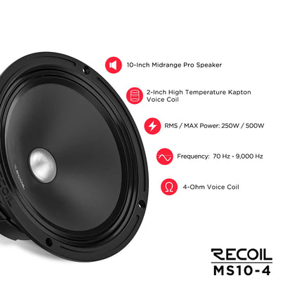 Recoil MS10-4 Pro Audio Pro Audio Midrange Speaker