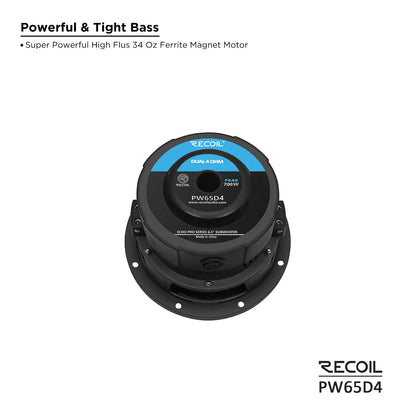 Recoil PW65D4 Echo Pro 6.5" DUAL 4-Ohm SUBWOOFER