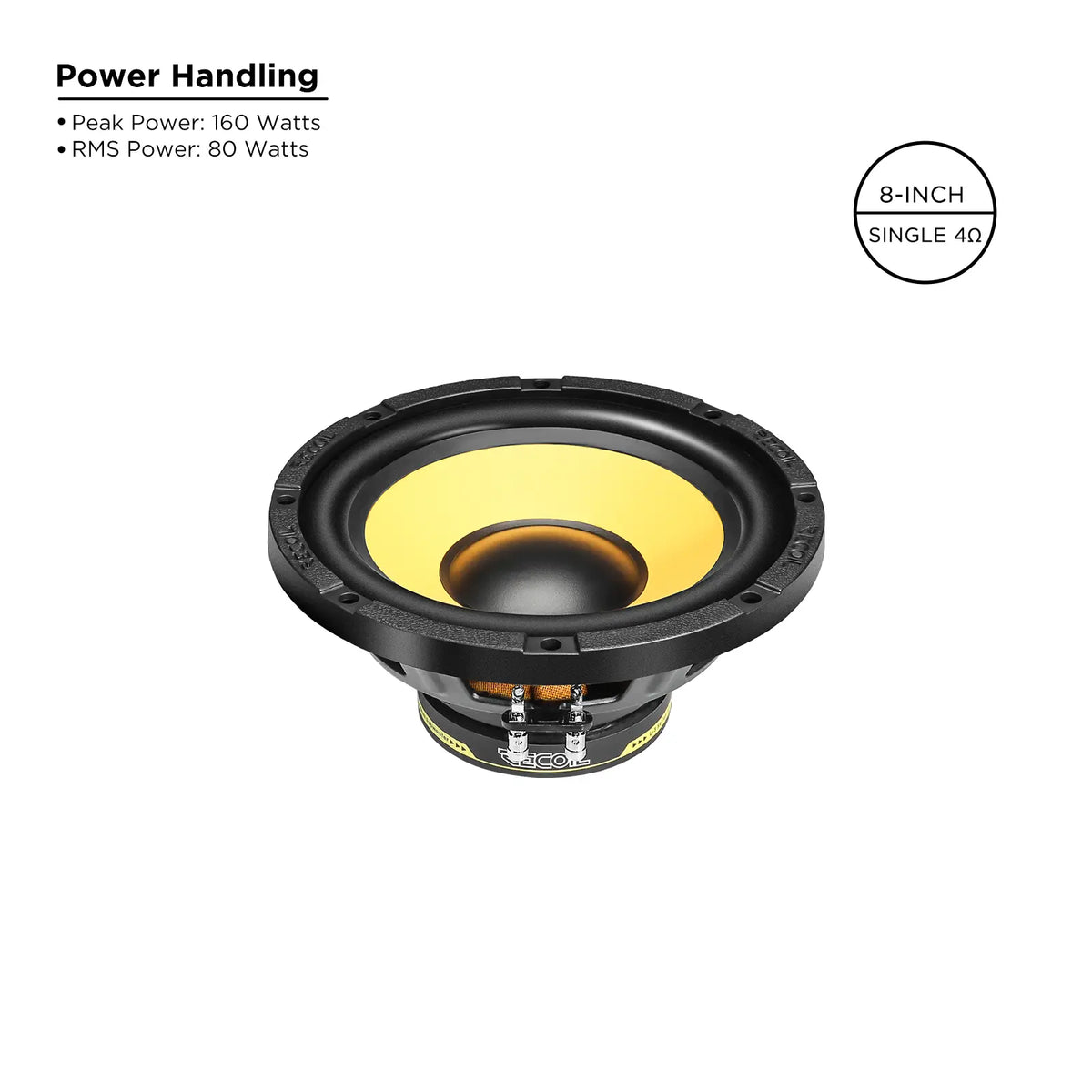 Recoil LW8S4 8" Single 4-Ohm Subwoofer Peak 160W