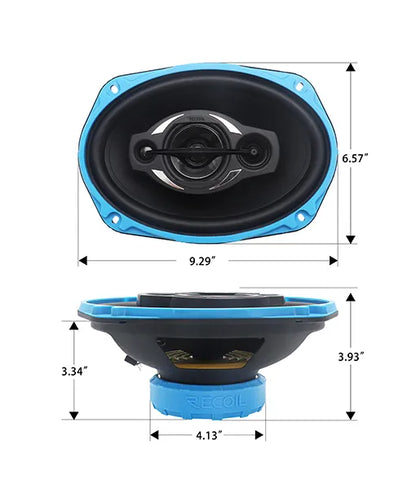 Recoil RCX694 6X9-Inch 4-Way Coaxial Speakers