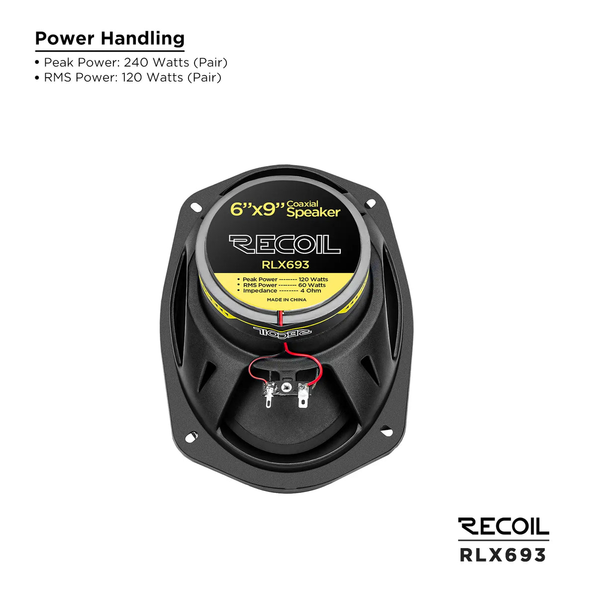 Recoil RLX693 Level-3 Series 2-Way 6X9" Coaxial Speaker