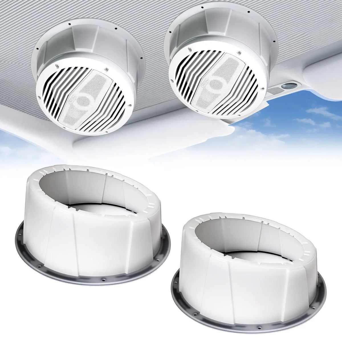 Recoil USP8-W SPEAKER PODS Fits 8” speakers - White (Pair)