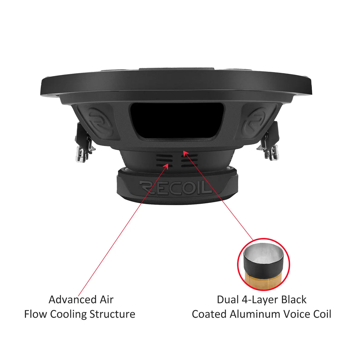 Recoil RW12D4 Echo series 12" Dual 4-ohm Subwoofer 600W