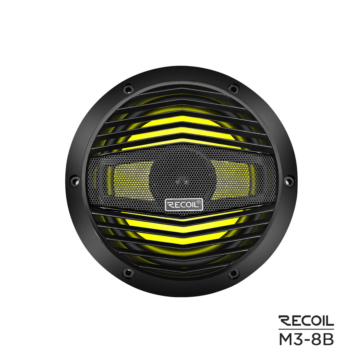 Recoil M3-8B 8" Marine Speakers, LED Backlit. 160W Peak