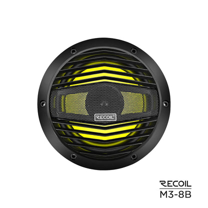 Recoil M3-8B 8" Marine Speakers, LED Backlit. 160W Peak