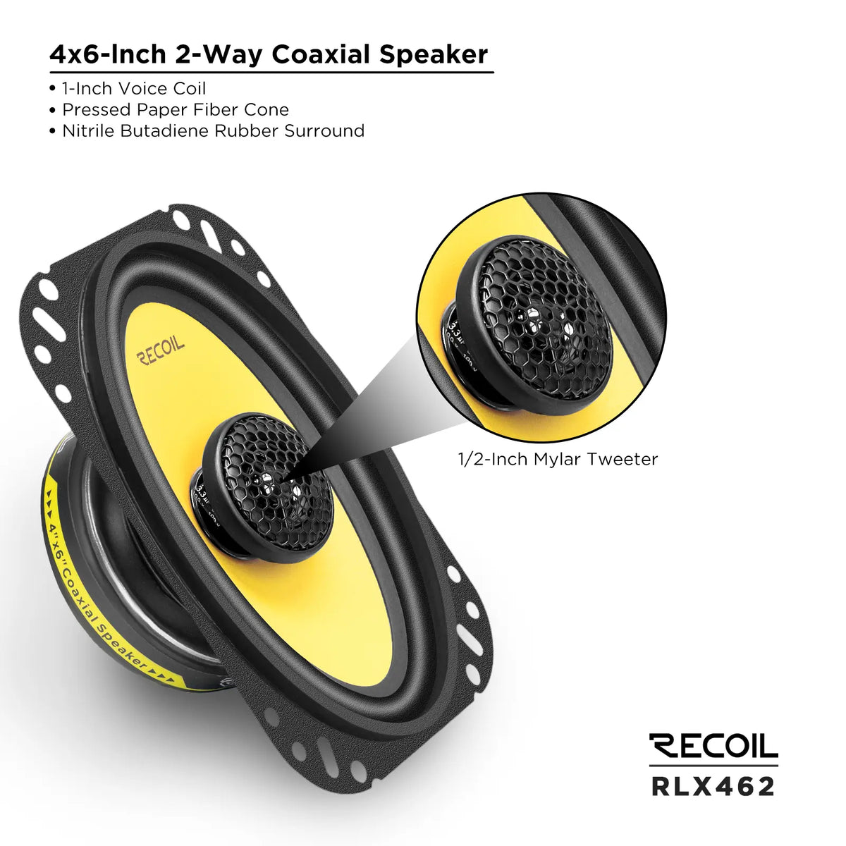 Recoil RLX462 Level-3 Series 2-Way 4X6" Coaxial Speaker