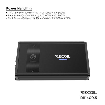 Recoil DII1400.5 1400 Watts Class-D 5 Channel Amplifier
