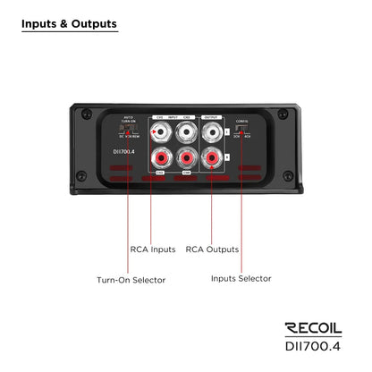 Recoil DII700.4 700 Watts Class-D 4 Channel Amplifier