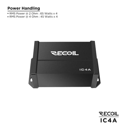 Recoil IC4A Micro Full Range 4 Channel Bluetooth Amplifier