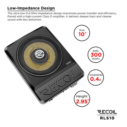 Recoil RLS10 10" Low Profile Amplified Subwoofer