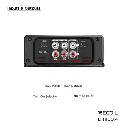 Recoil DII1100.4 Class-D 4 Channel Amplifier 1100W Max