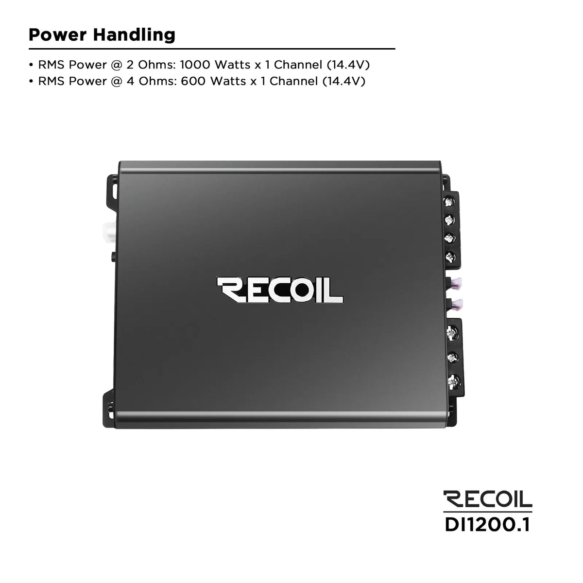 Recoil DI1200.1 1200 WATTS Class-D Monoblock Amplifier