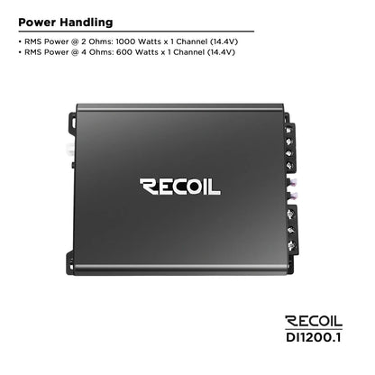 Recoil DI1200.1 1200 WATTS Class-D Monoblock Amplifier