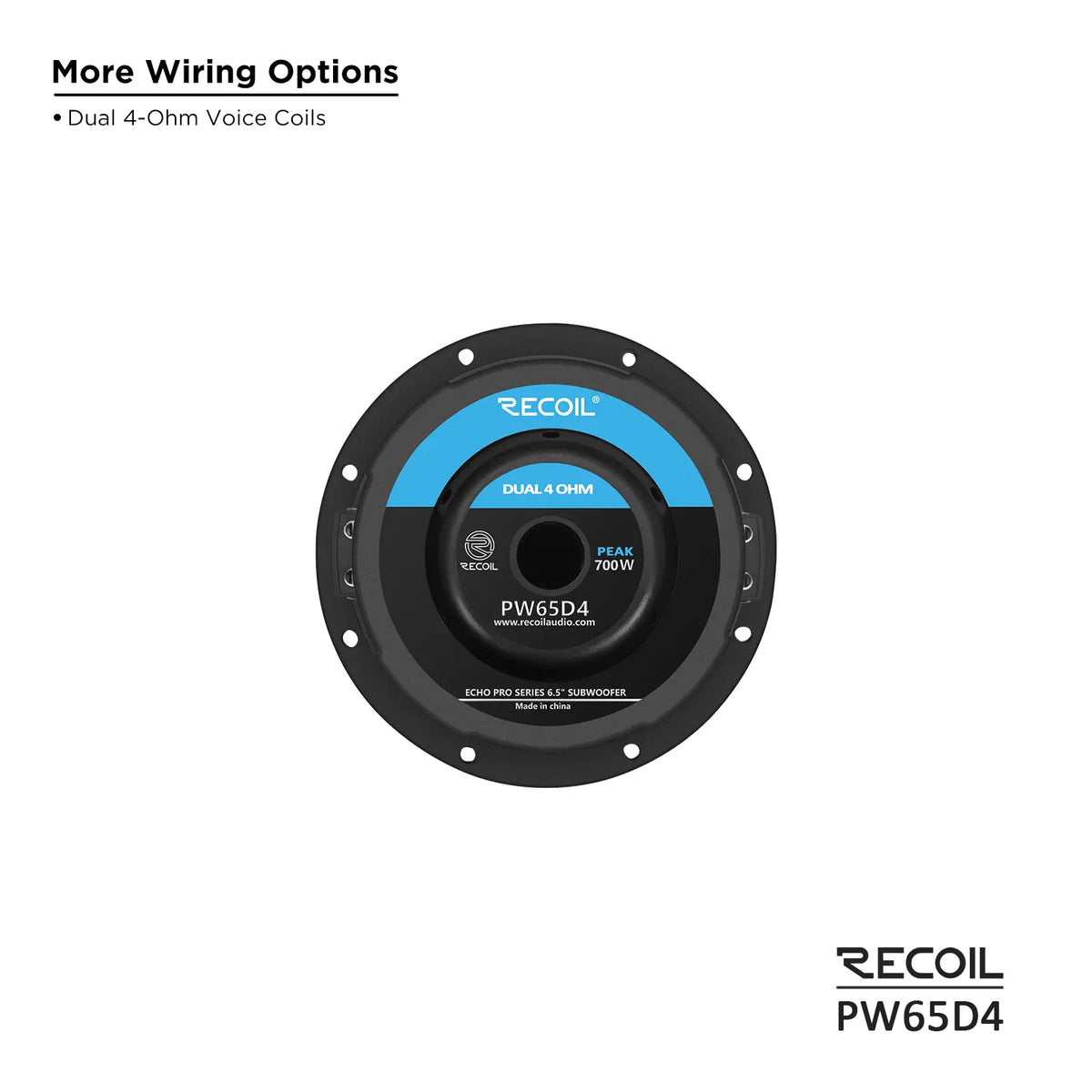 Recoil PW65D4 Echo Pro 6.5" DUAL 4-Ohm SUBWOOFER