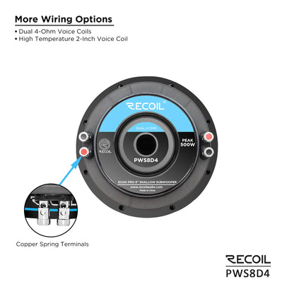 Recoil PWS8D4 8" Dual 4-Ohm Subwoofer