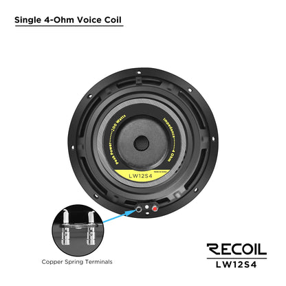 Recoil LW12S4 12" Single 4-Ohm Subwoofer Peak 300W