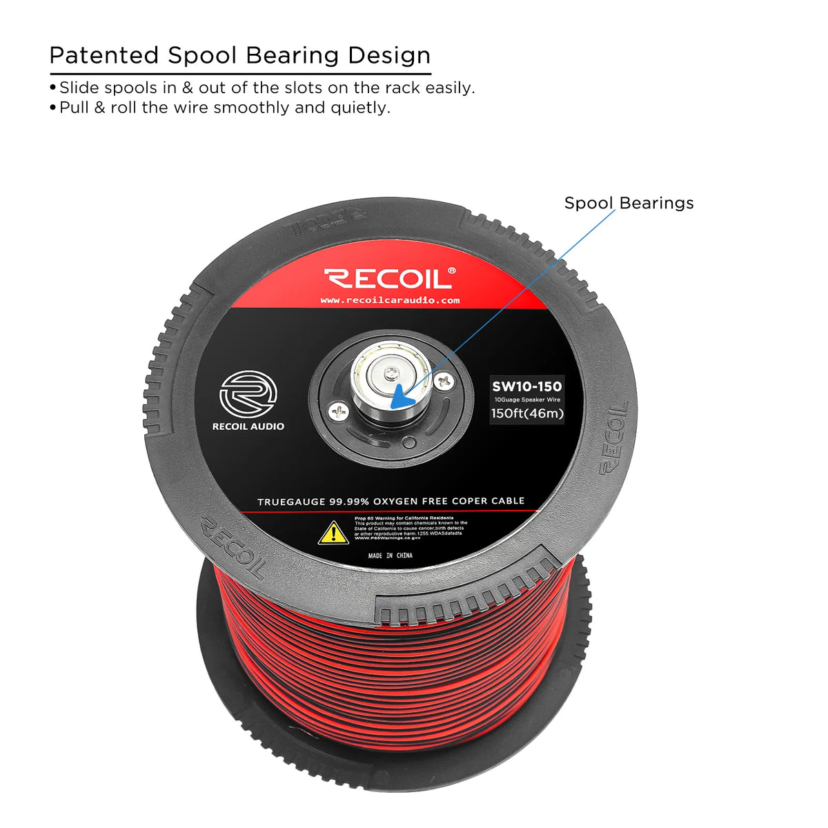 Recoil SW10-150 Echo PRO spool speaker wire 150 ft 10 AWG