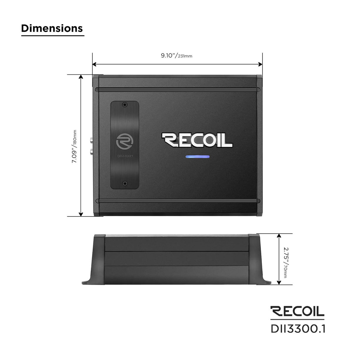 Recoil DII3300.1 3300 Watts Class-D Mono Amplifier