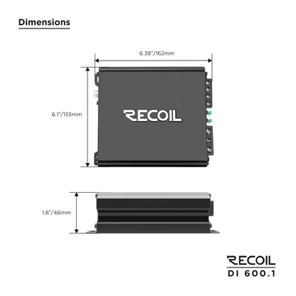 Recoil DI600.1 600 Watts Class-D Mono Amplifier