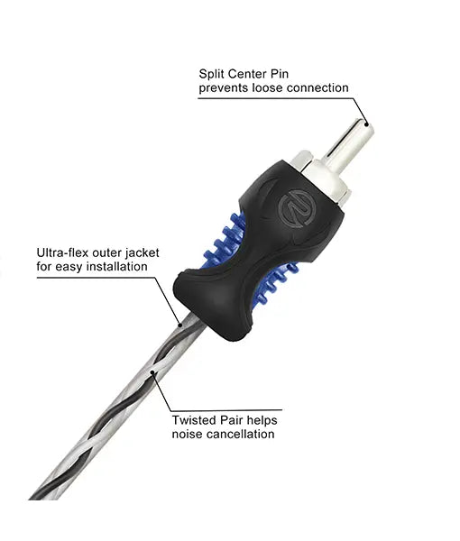 Recoil R1F2M Echo Series 1 Female to 2 Male RCA Y-Adapters, 1ft Length, 2 Pack