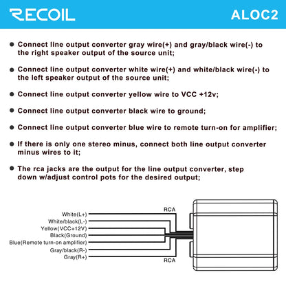 Recoil ALOC2 2 Channel Adjustable line output converter
