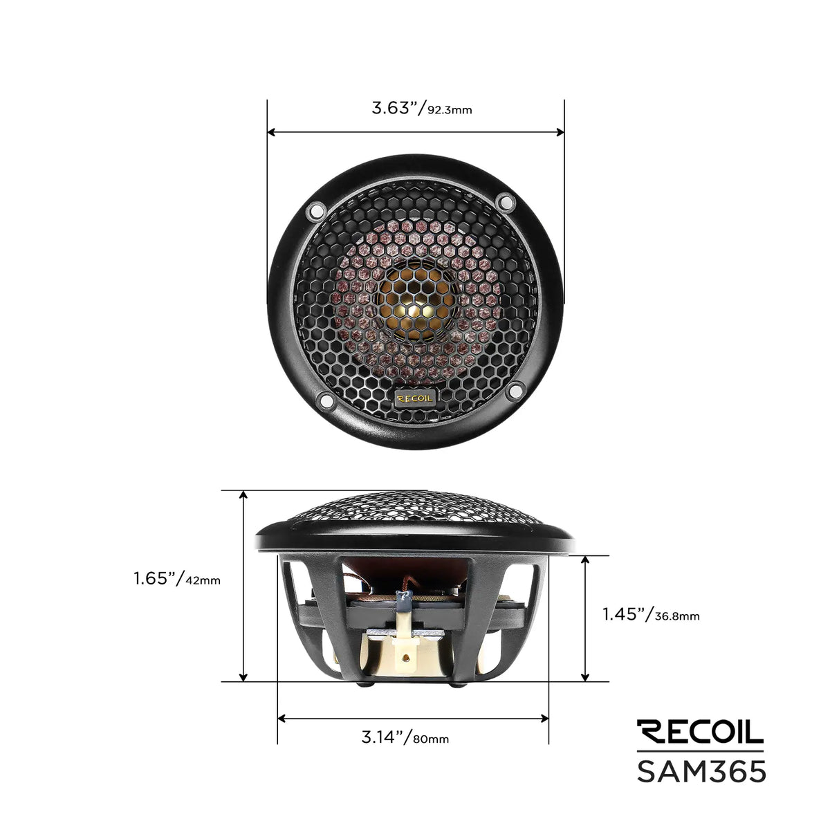 Recoil SAM365 L-1 Series 6.5" 3-Way Component Speakers