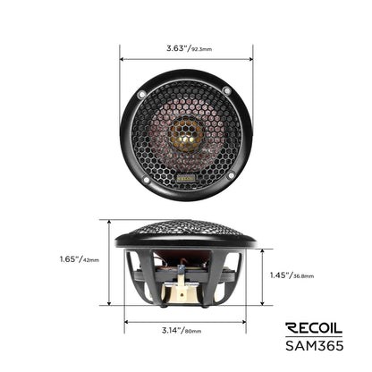 Recoil SAM365 L-1 Series 6.5" 3-Way Component Speakers