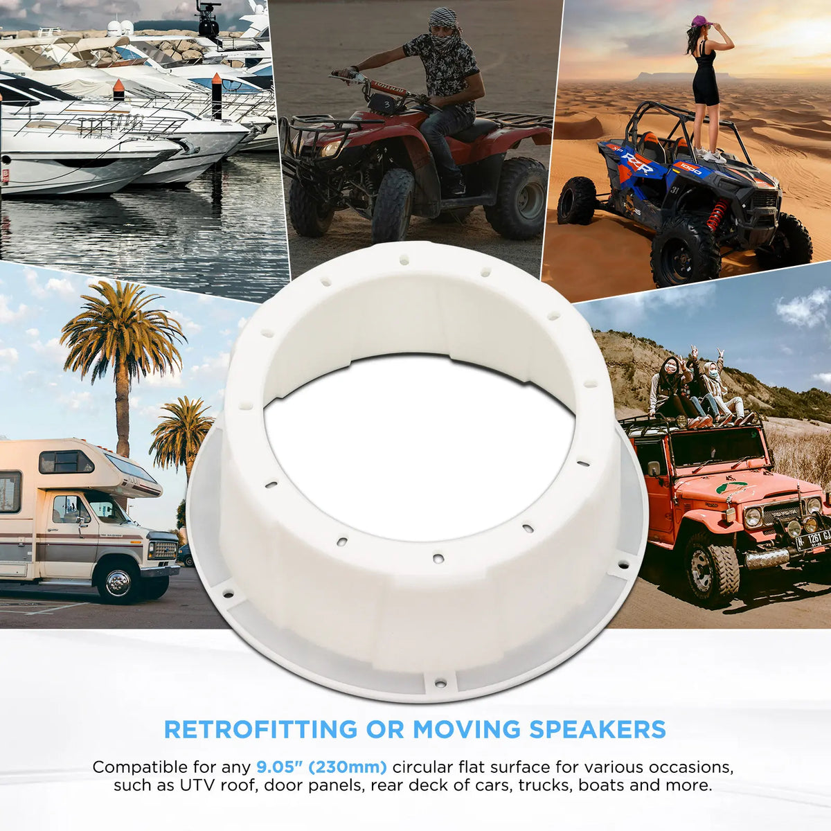 Recoil USP65-W SPEAKER PODS Fits 6.5” speakers - White (Pair)