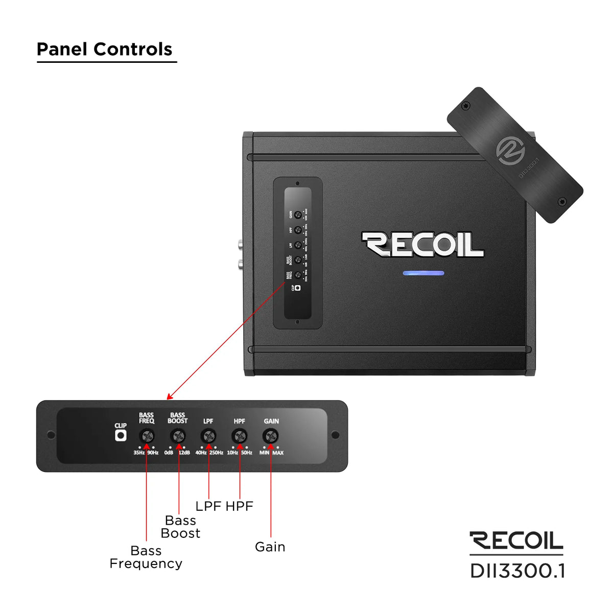 Recoil DII3300.1 3300 Watts Class-D Mono Amplifier