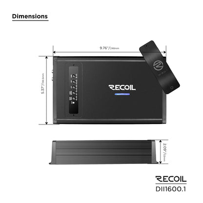 Recoil DII1600.1 1600 Watts Class-D Mono Amplifier