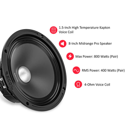 Recoil MS8-4P 8-Inch Midrange Speakers