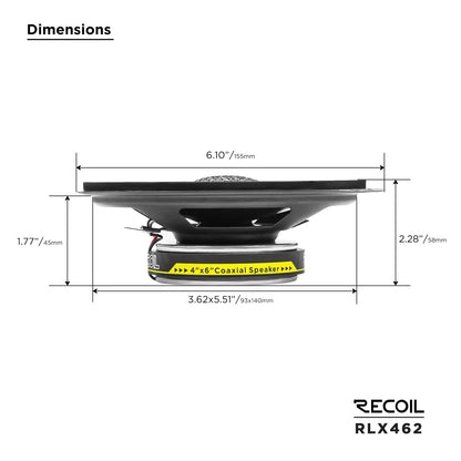 Recoil RLX462 Level-3 Series 2-Way 4X6" Coaxial Speaker