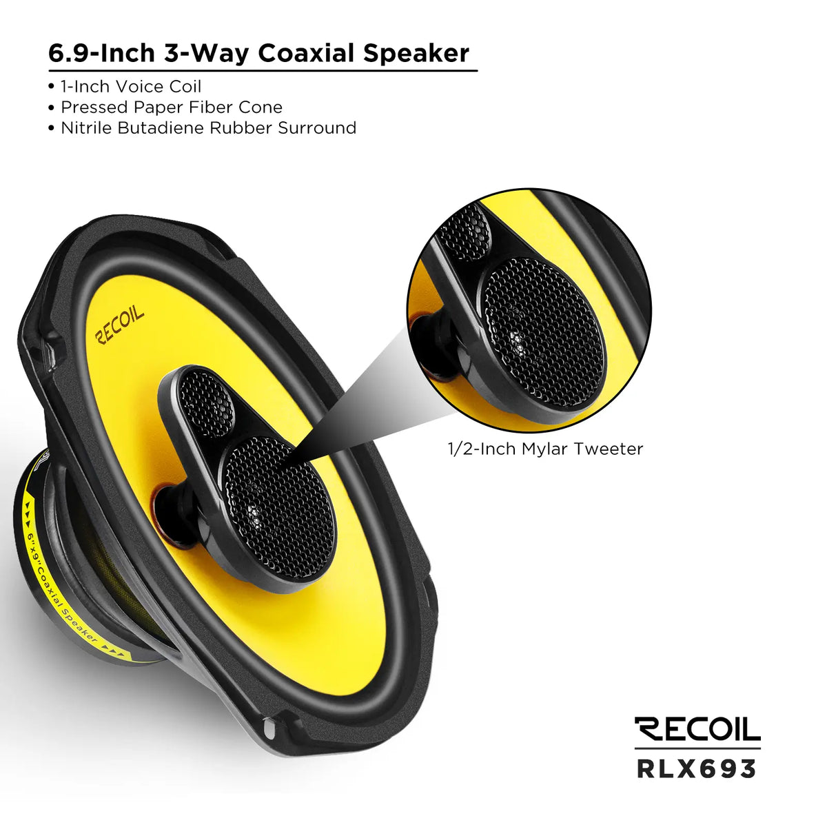 Recoil RLX693 Level-3 Series 2-Way 6X9" Coaxial Speaker