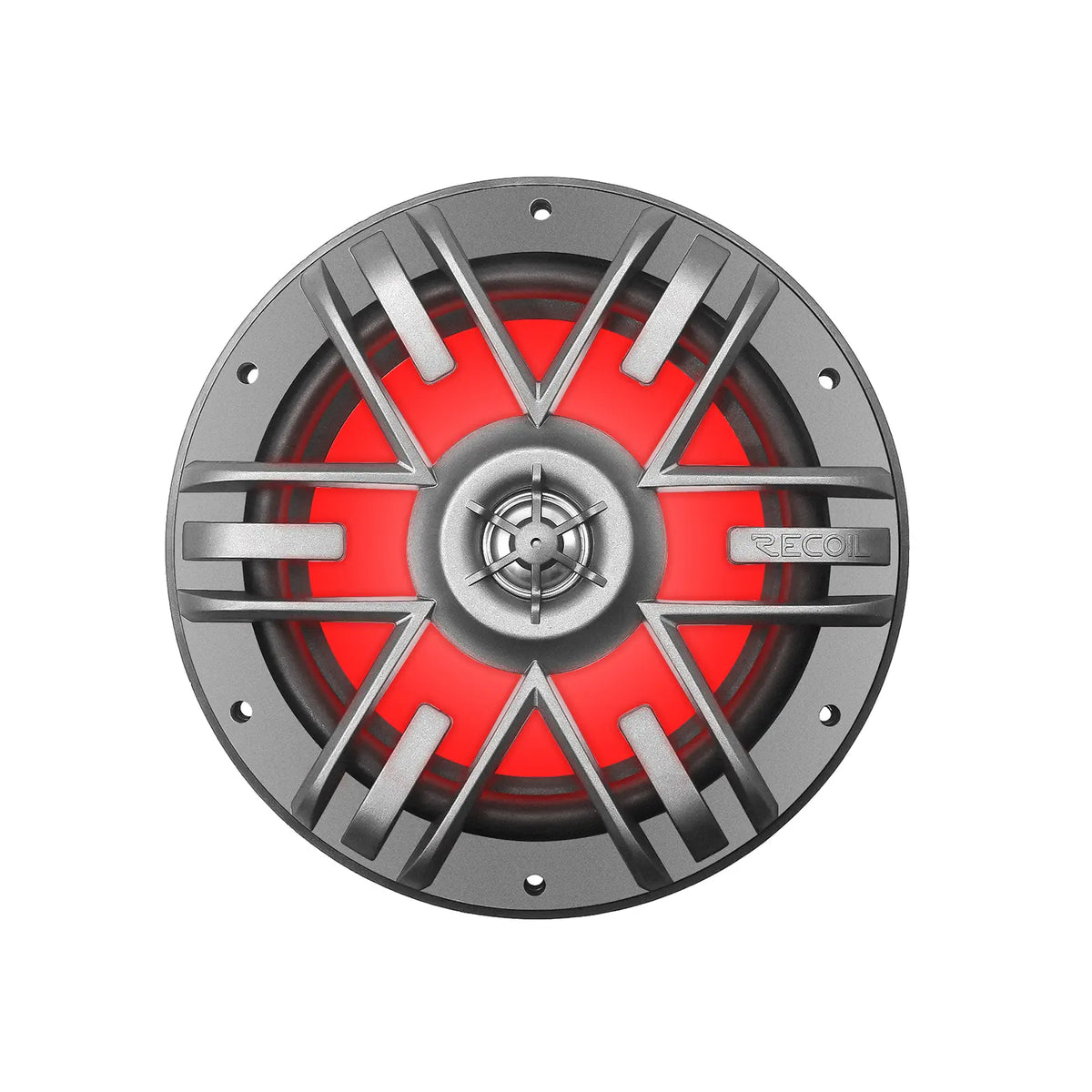 Recoil M1-65 6.5" 2-Way Marine Boat & UTV/ATV Coaxial Speakers - White/Grey Grilles - LED backlit