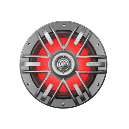 Recoil M1-65 6.5" 2-Way Marine Boat & UTV/ATV Coaxial Speakers - White/Grey Grilles - LED backlit