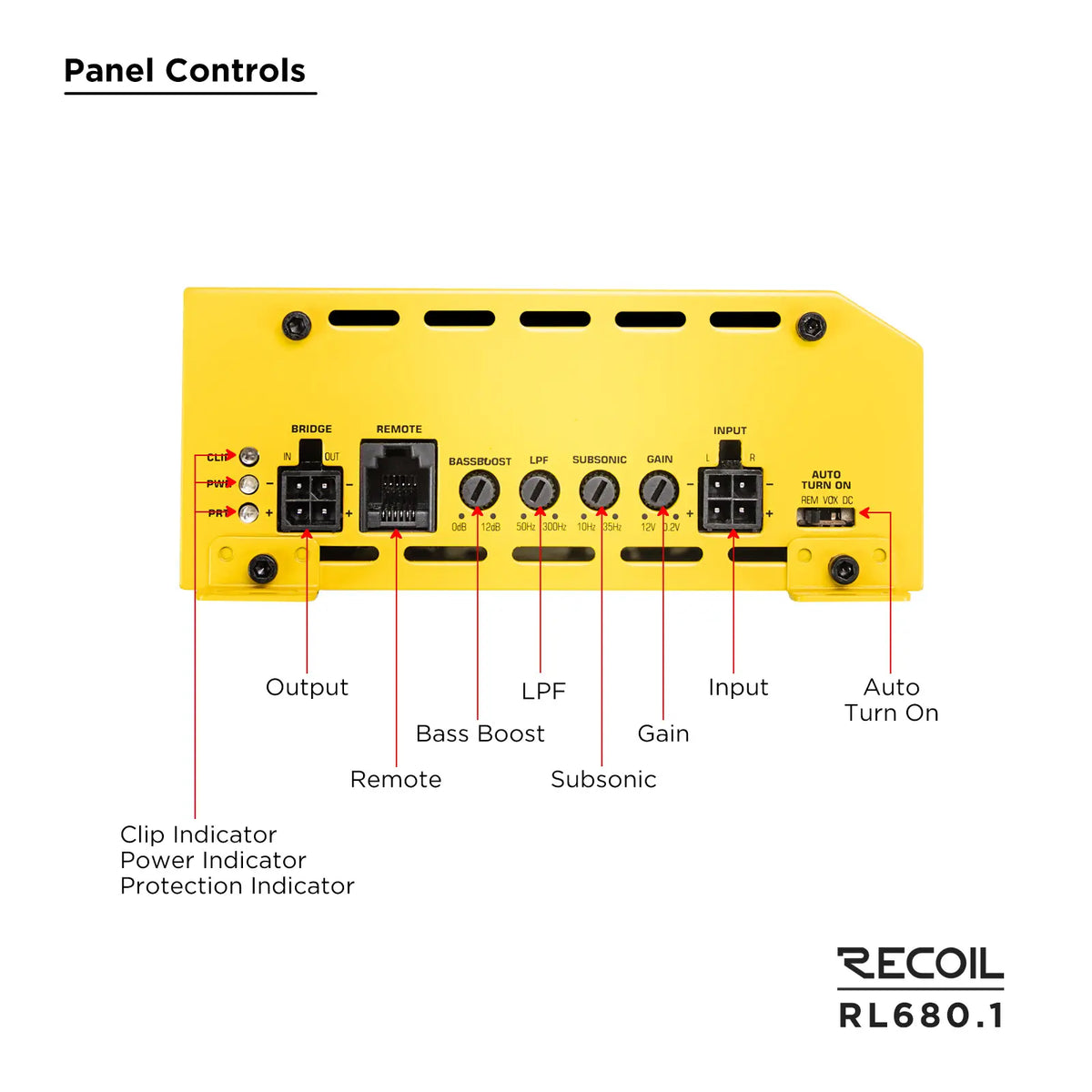 Recoil RL680.4 680 Watts Full Range Class-D 4 Channel Amplifier