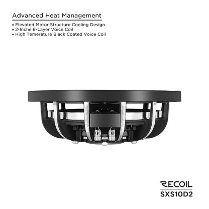 Recoil SXS10D2 Echo Max 10" Dual 2-Ohm Shallow Subwoofer