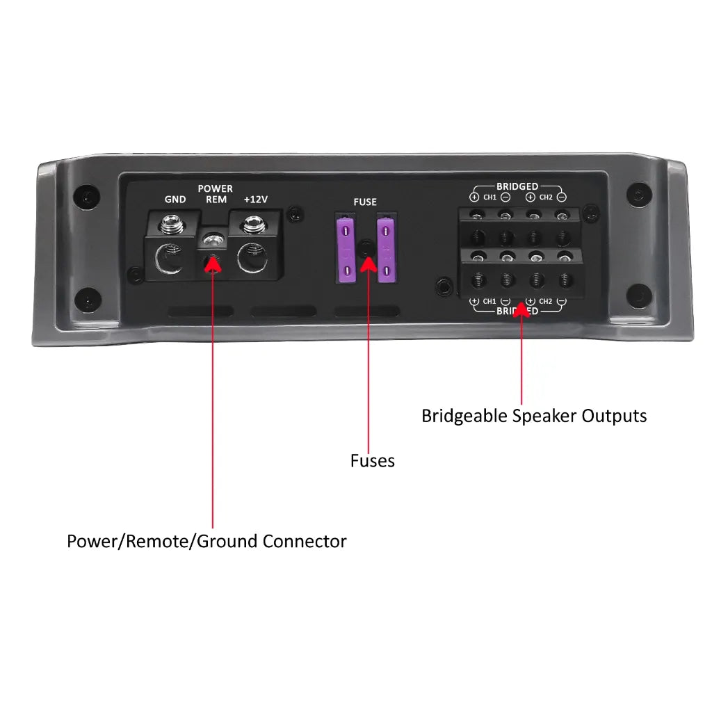 Recoil REA600.4 600 Watts Class A/B 4 Channel Amplifier