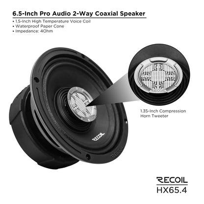 Recoil HX65.4 Pro Audio 6.5" Coaxial Speaker