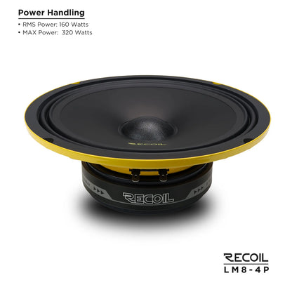 Recoil LM8-4P Pro Audio Midrange Speaker Peak Power 320 Watts