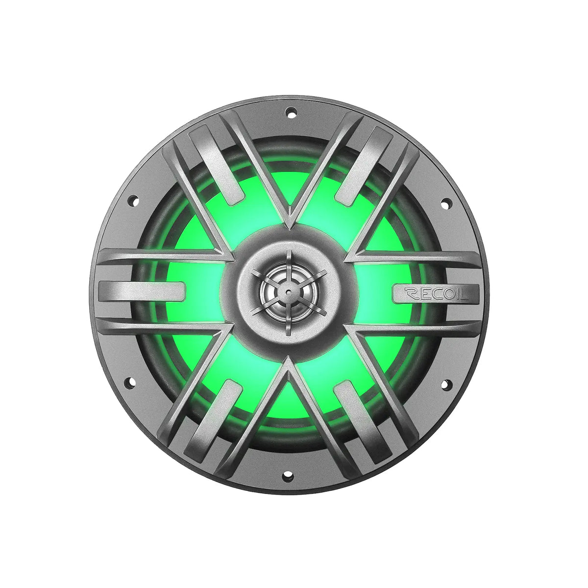 Recoil M1-65 6.5" 2-Way Marine Boat & UTV/ATV Coaxial Speakers - White/Grey Grilles - LED backlit