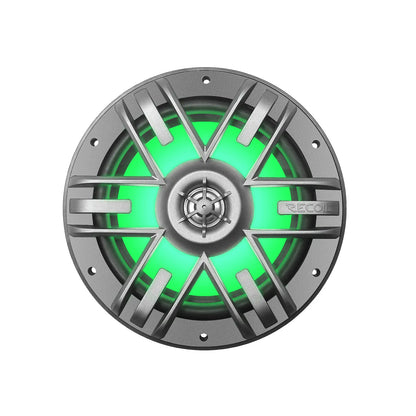 Recoil M1-65 6.5" 2-Way Marine Boat & UTV/ATV Coaxial Speakers - White/Grey Grilles - LED backlit