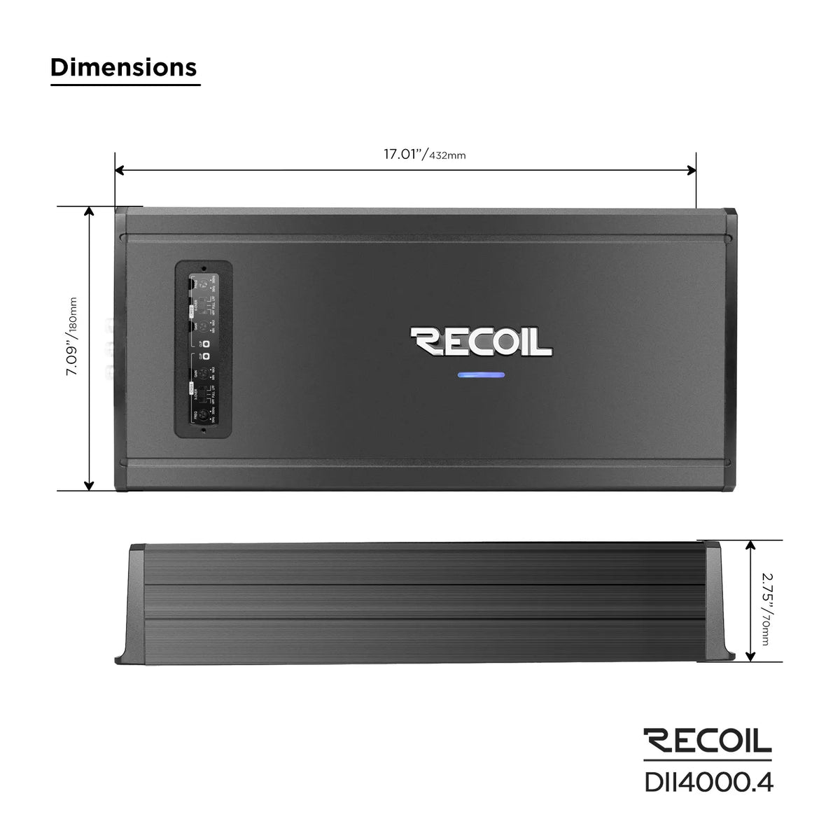 Recoil DII4000.4 DII Series 4 Channel 4000 Watts Amplifier