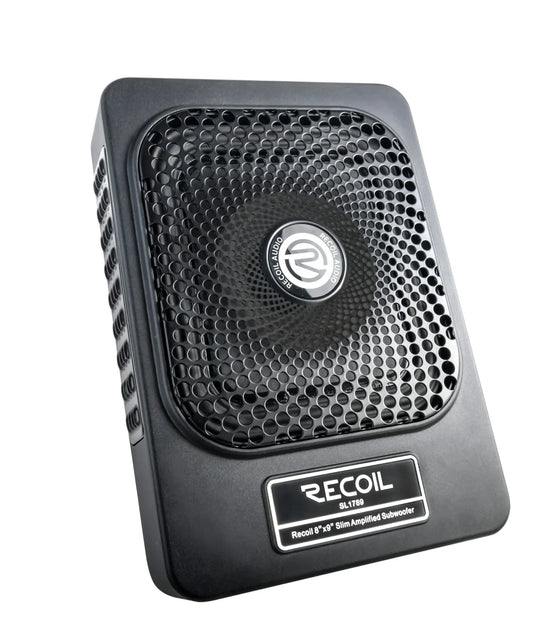Recoil SL1789K 8” X 9” Compact Under-seat Active Subwoofer with Passive Radiator