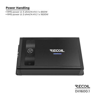 Recoil DII1600.1 1600 Watts Class-D Mono Amplifier