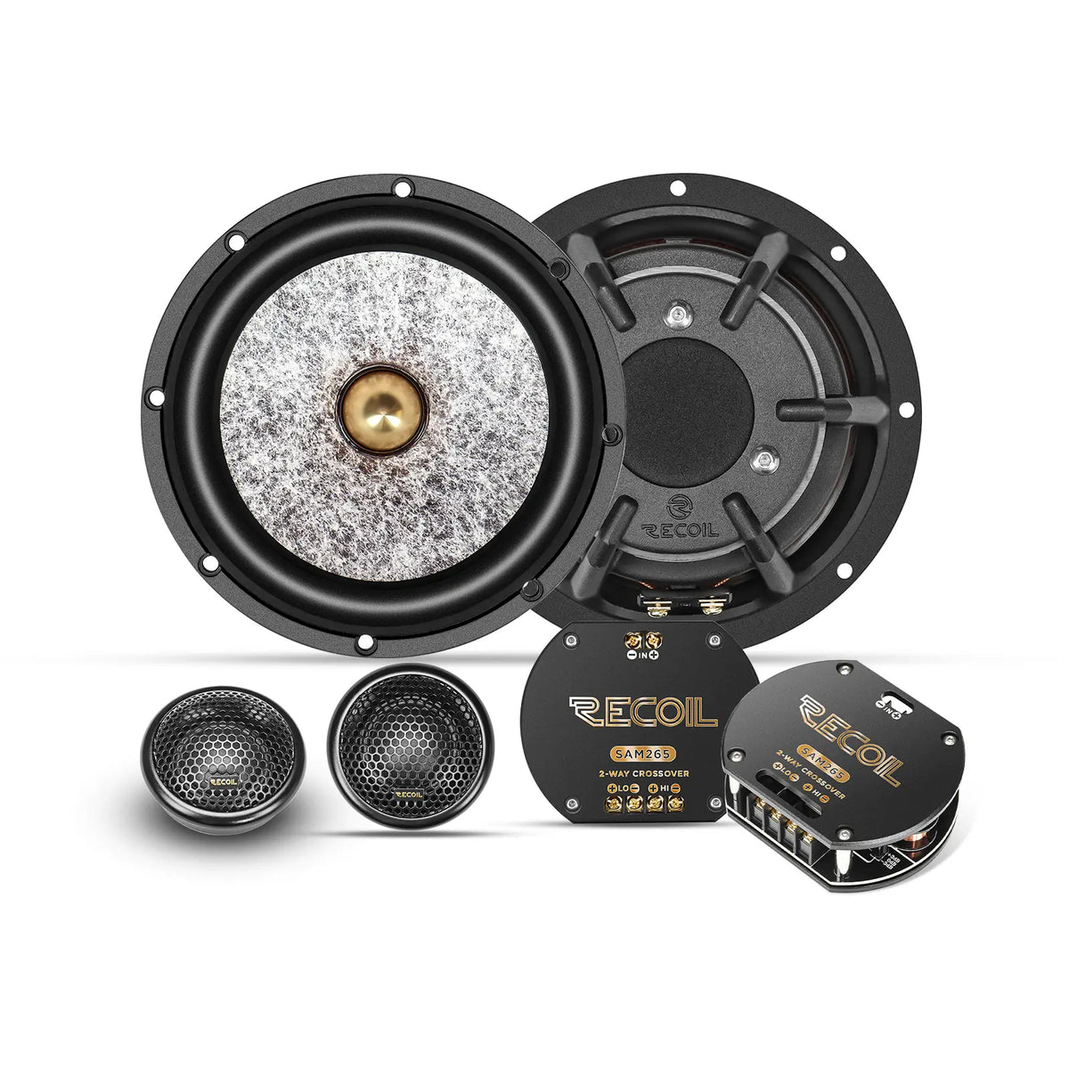 Recoil SAM265 Premium L-1 Series 6.5" 2-Way Component Speakers with crossovers