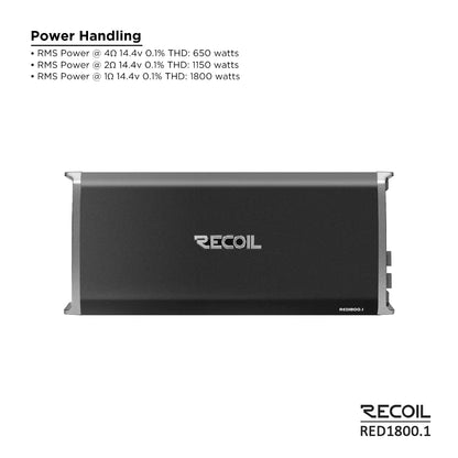 Recoil RED1800.1 1800 Watt Class-D Mono Amplifier