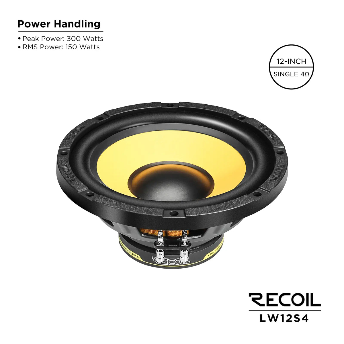 Recoil LW12S4 12" Single 4-Ohm Subwoofer Peak 300W