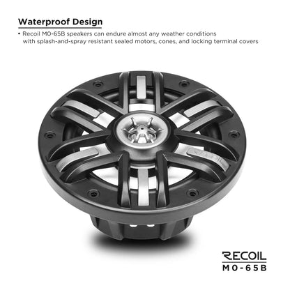Recoil M0-65 6.5" 2-Way Marine Boat & UTV/ATV Coaxial Speakers - Black Grilles